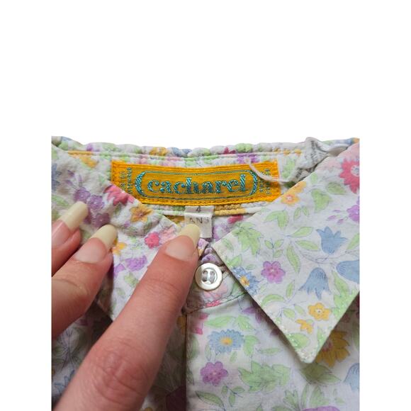 Cacharel button up collared floral kids shirt, size 4 years - Picture 3 of 3